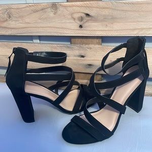 Black high heels , size 8